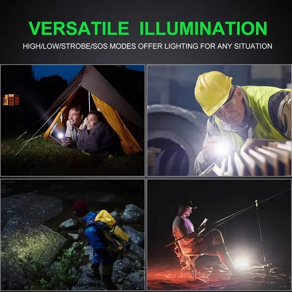 C8 Klassische Hochleistungs-LED-Taktische Taschenlampe für Outdoor, Wandern, Reisen, Angeln, Camping, Jagd, Tragbare Nachtbeleuchtung, Fackel, Lampe – Detail 3