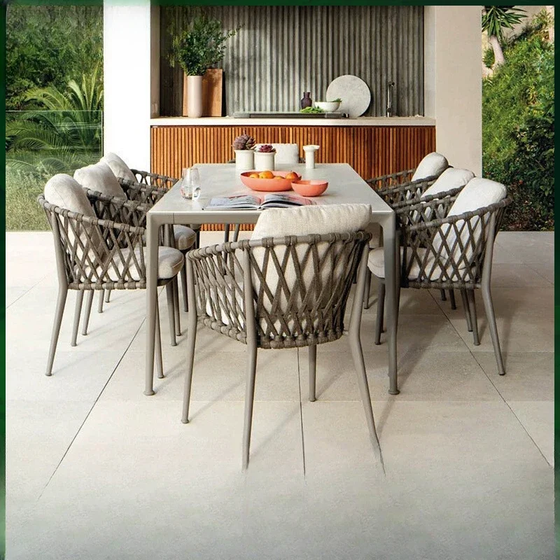 

Dining table and chair set Garden courtyard Balcony rattan table and chair combination Outdoor leisure rattan chair furniture