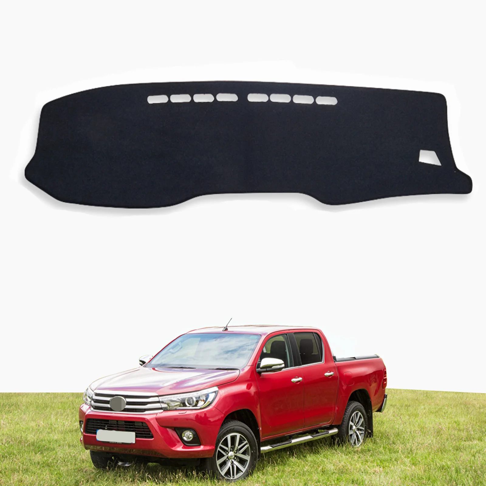 

Dashboard Pad Cover for Toyota Hilux SR5 4x4 REVO Hi-Rider 8th Gen AN120 AN130 2015-2019 Dash Mat Dashmat Car Accessories Carpet