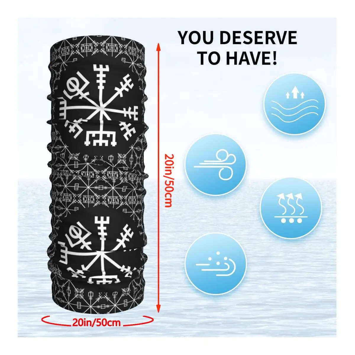 Compass Vegvisir (2) Headband Neck Warmer Men Ski Running Tube Scarf Medical Nurse Face Bandana Gaiter