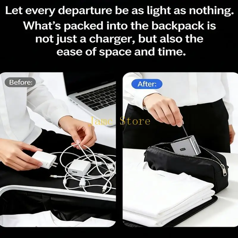 LX0B Practical 65W Charging Hub USB Type C Port Automatic Power Adjustment Simultaneous Charging Head for Various Devices