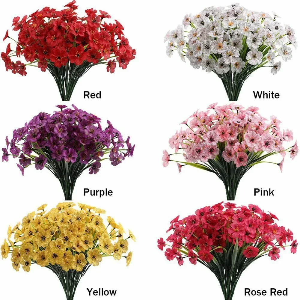 

1 Bunch Artificial Flowers Outdoor Garden Porch Decor Artificial Flowers Fake Flowers Wedding Party Home Deco Artificial Flowers