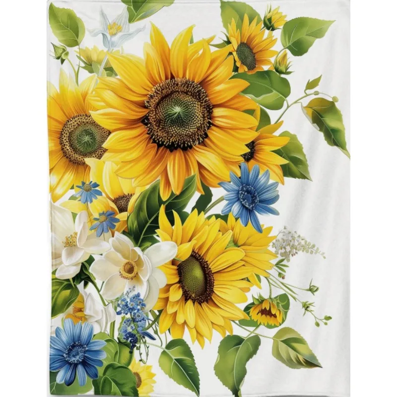 

Одеяло с подсолнухом для дивана, кровати, путешествий, улицы — уютный, пушистый домашний декор на все сезоны