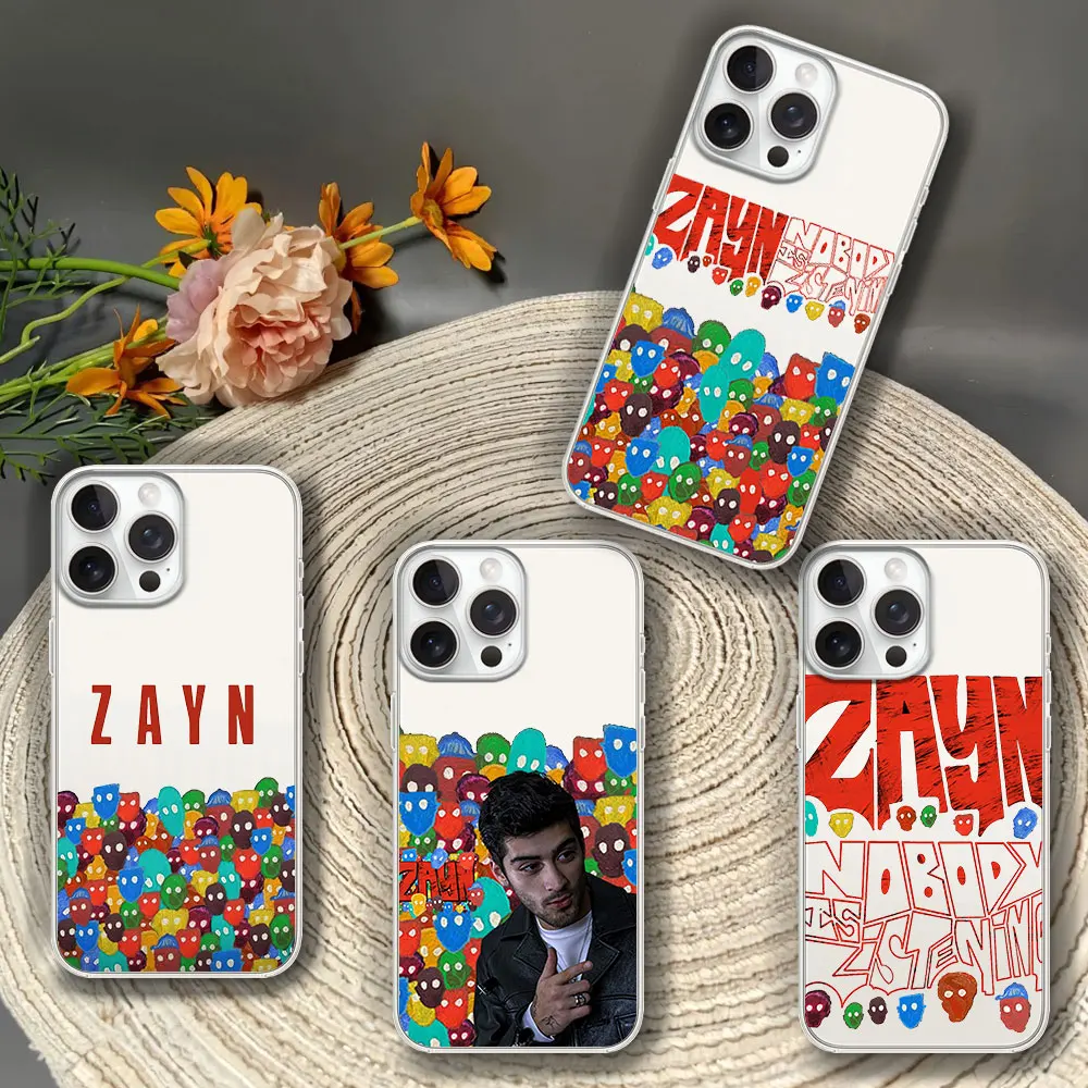 Phone Case For iPhone Singer Z-Zayn M-Maliks 12 11 13 14 15 16 Max Pro Plus Transparent Soft Shell