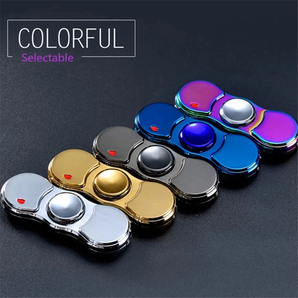 Hand Spinner USB Electric Lighter  LED Strips Finger Spinner Plasma Arc Lighters Metal Windproof Tungsten Turbo Pulsed Lighter