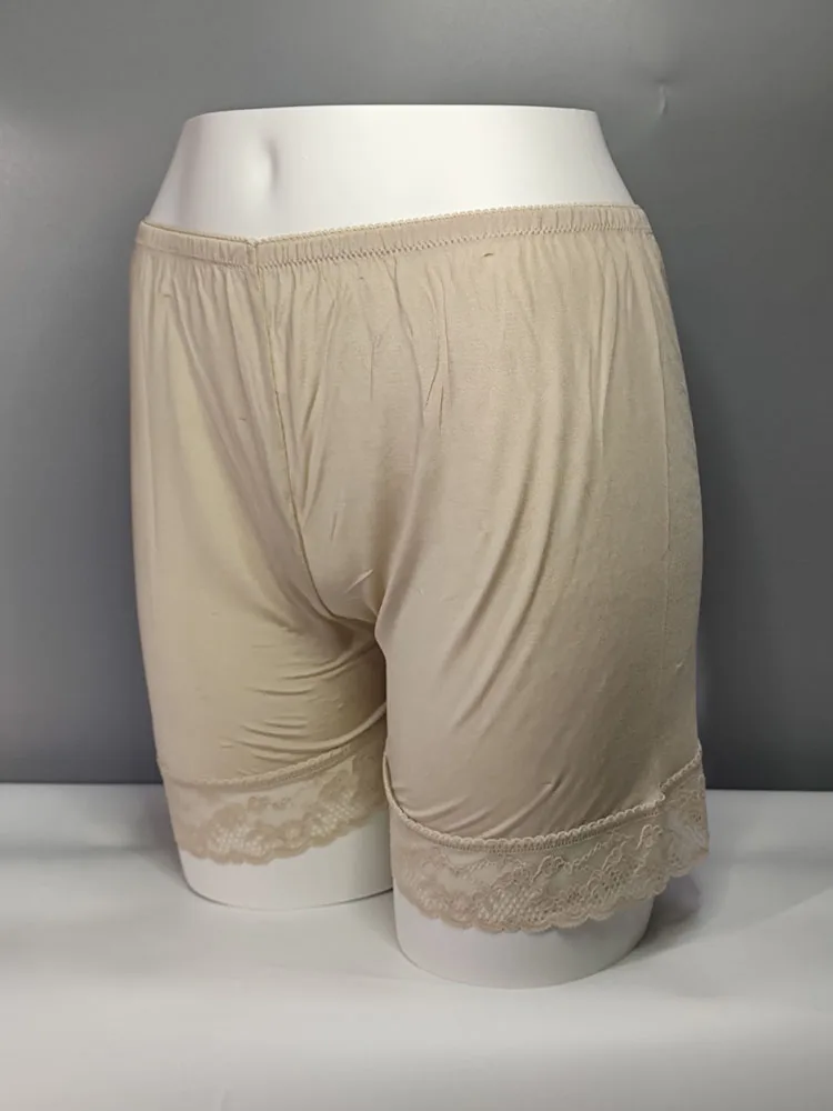 Legging feminina de malha de seda 100%, seda pura para mulheres, roupa boxer feminina de renda 100% natural