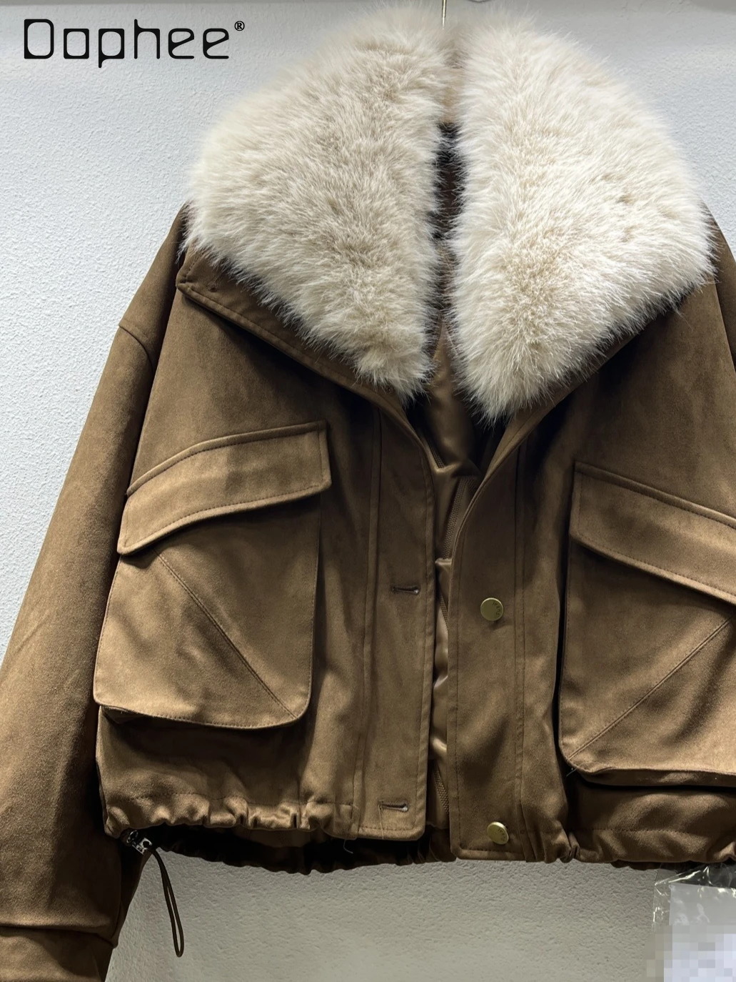

2025 зимняя новая утолщенная теплая хлопковая куртка для женщин, модные универсальные кожаные флисовые уличные индивидуальные модные пальто