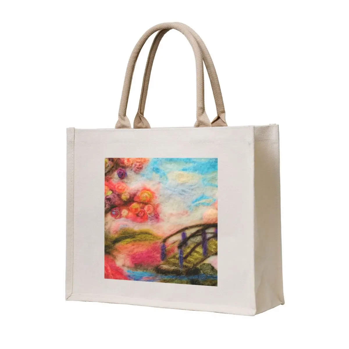 

Cherry Blossom by the bridge soft floral dresses and home accessories by Redbubble Tote Bag cloth bag woman