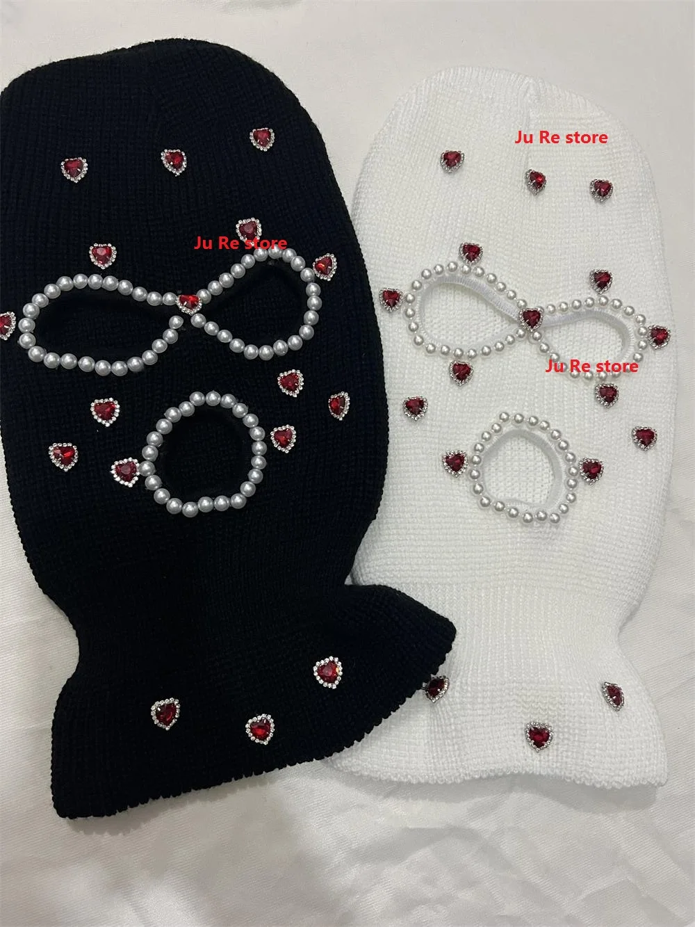 Personalisierte Hip-Hop-Rock-Strickpullover-Mütze für Männer und Frauen, DIY Love, Red Diamond Pearl, Spicy Girls Street Fashion – Detail 1
