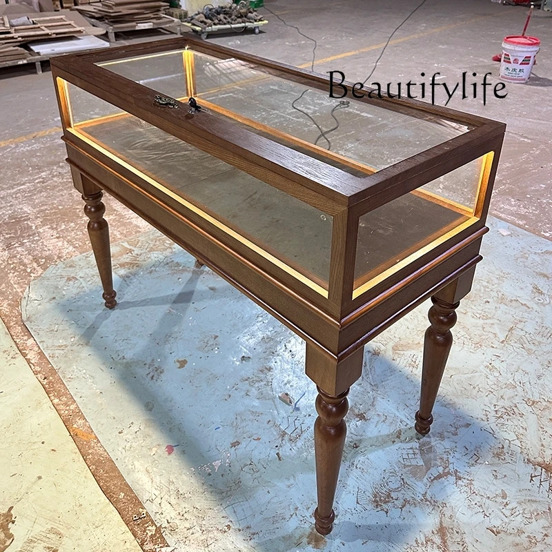 

Medieval Glass Display Cabinet Jewelry Display Cabinet Women's Clothing Store Hat Combination Shelf Shoe Bag Display Shelf