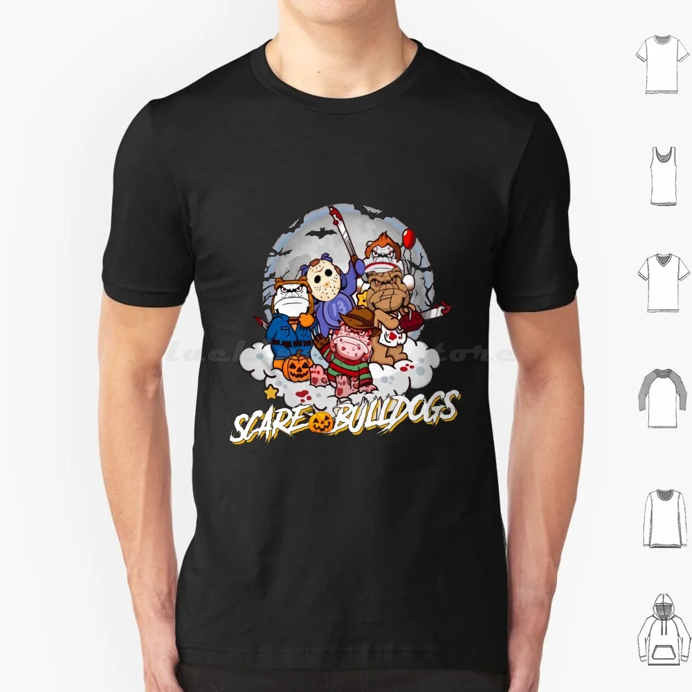 Bulldog Scare Squad Halloween T Shirt Cotton Men Women DIY Print Bulldog Scare Bulldog Squad Bulldog Horror Squad Halloween Dog