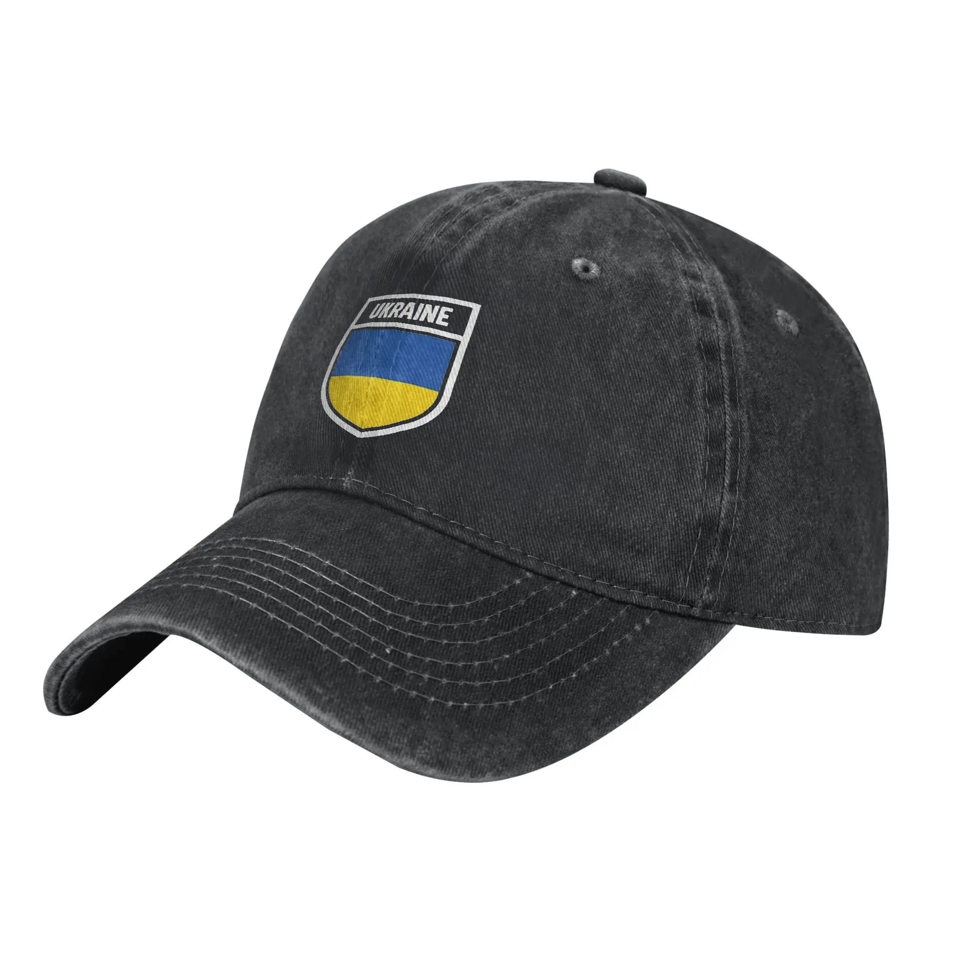 Vintage Ukraine National Flag in Coat of Arms Ukrainian Baseball Caps Unisex Denim Washed Snapback Cap  Outdoor Summer Gift Hats