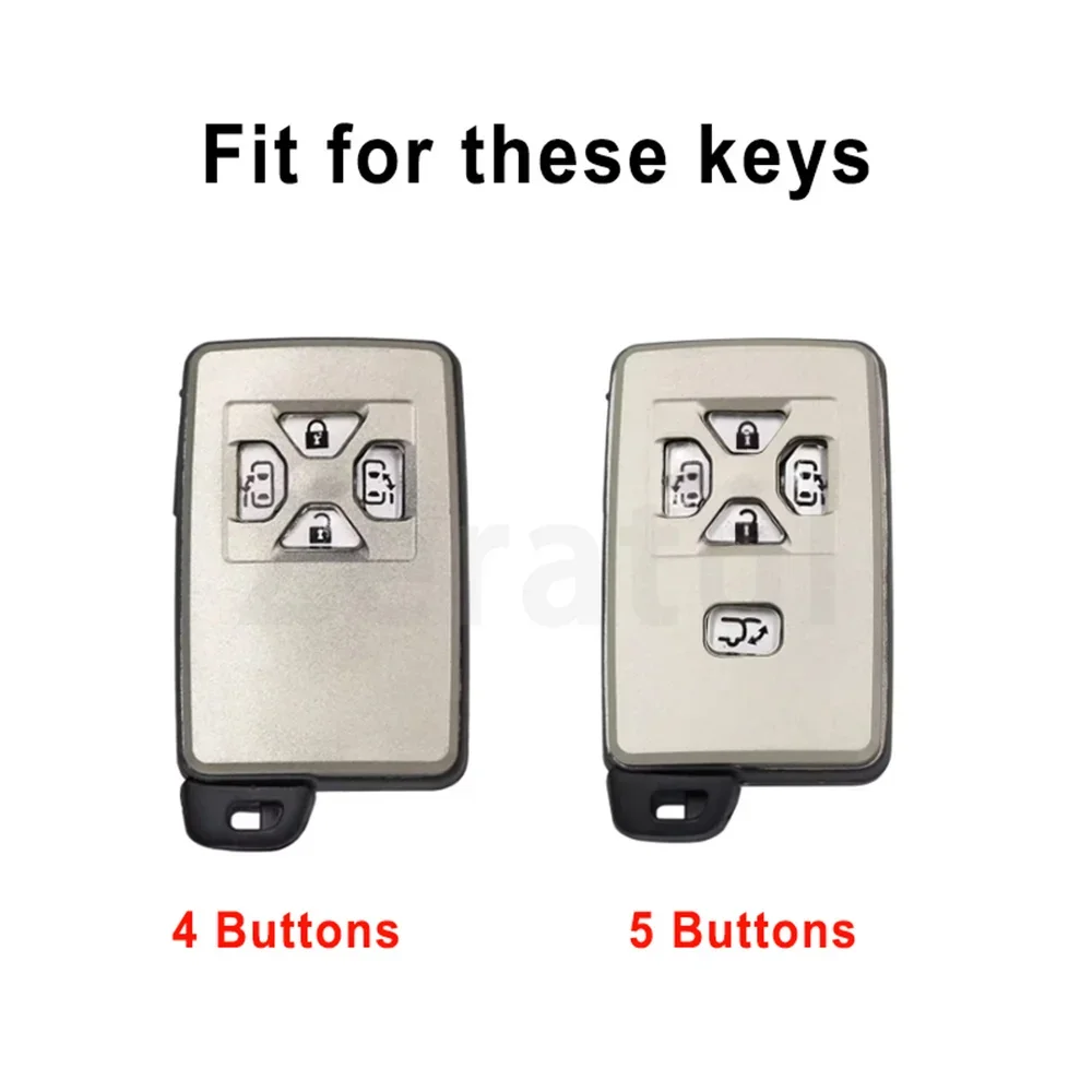 4 5 Buttons Keyless For Toyota Alphard Vellfire Previa Estima Isis Noah Voxy Car Key Case Cover Smart Remote Shell Fob Protector
