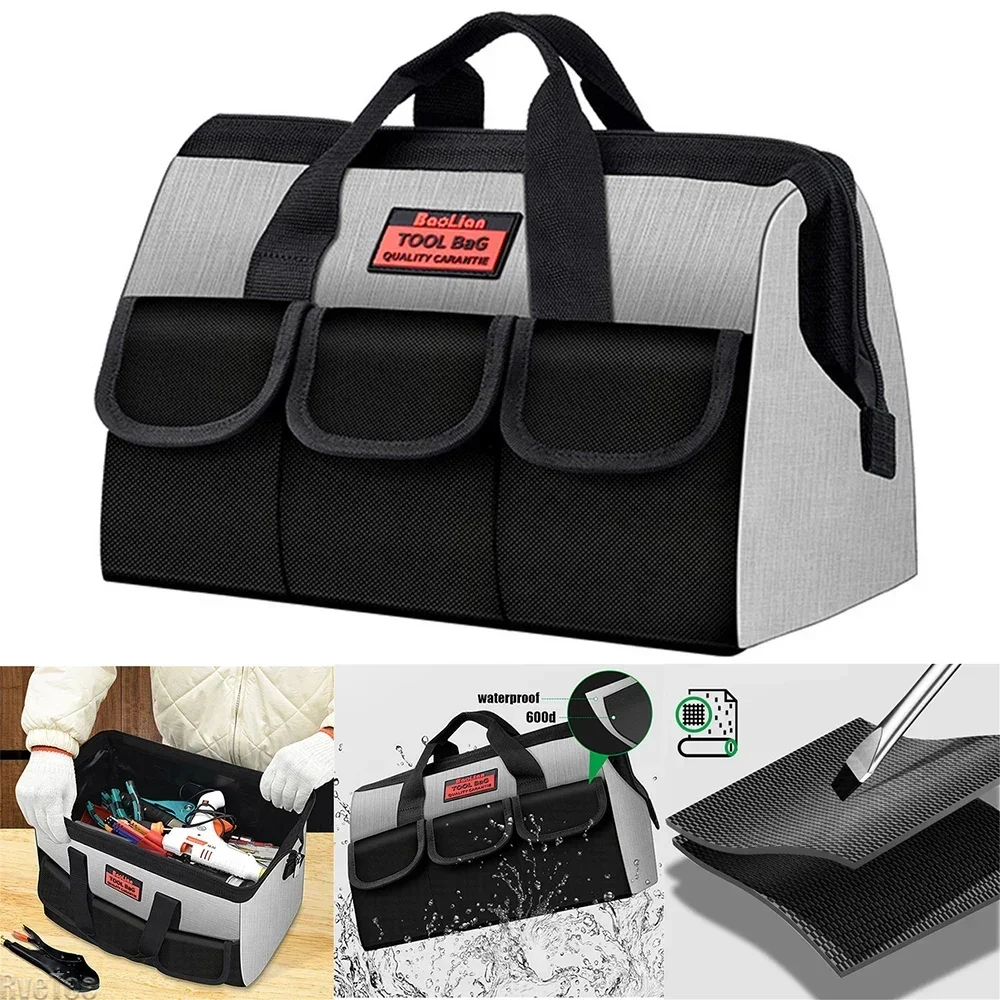 13/16/18 Inch Portable 600D Polyester Toolbag Electrician Bag Tool Organizer Waterproof Empty Hand Tool Storage Bags Tools Case