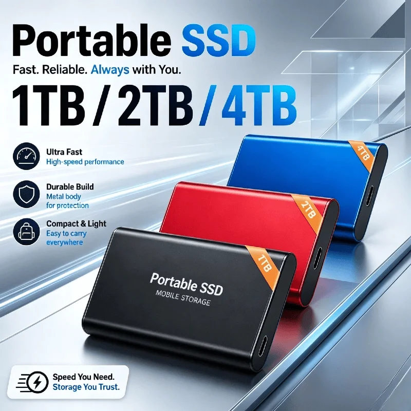 Fast Transfer External Hard Drive High Cost Performance Portable SSD Solid State Drive for PC Laptop Mac Phone Pro Max Unit