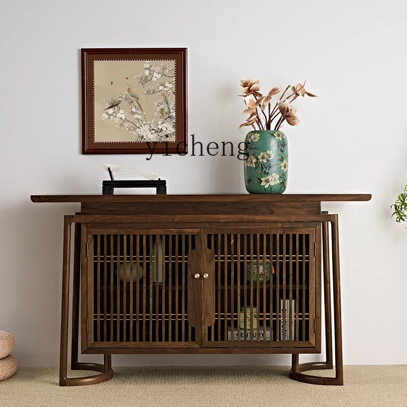 ZK new Chinese-style entrance cabinet shoe cabinet dining side entry light luxury solid wood living room partition cabinet