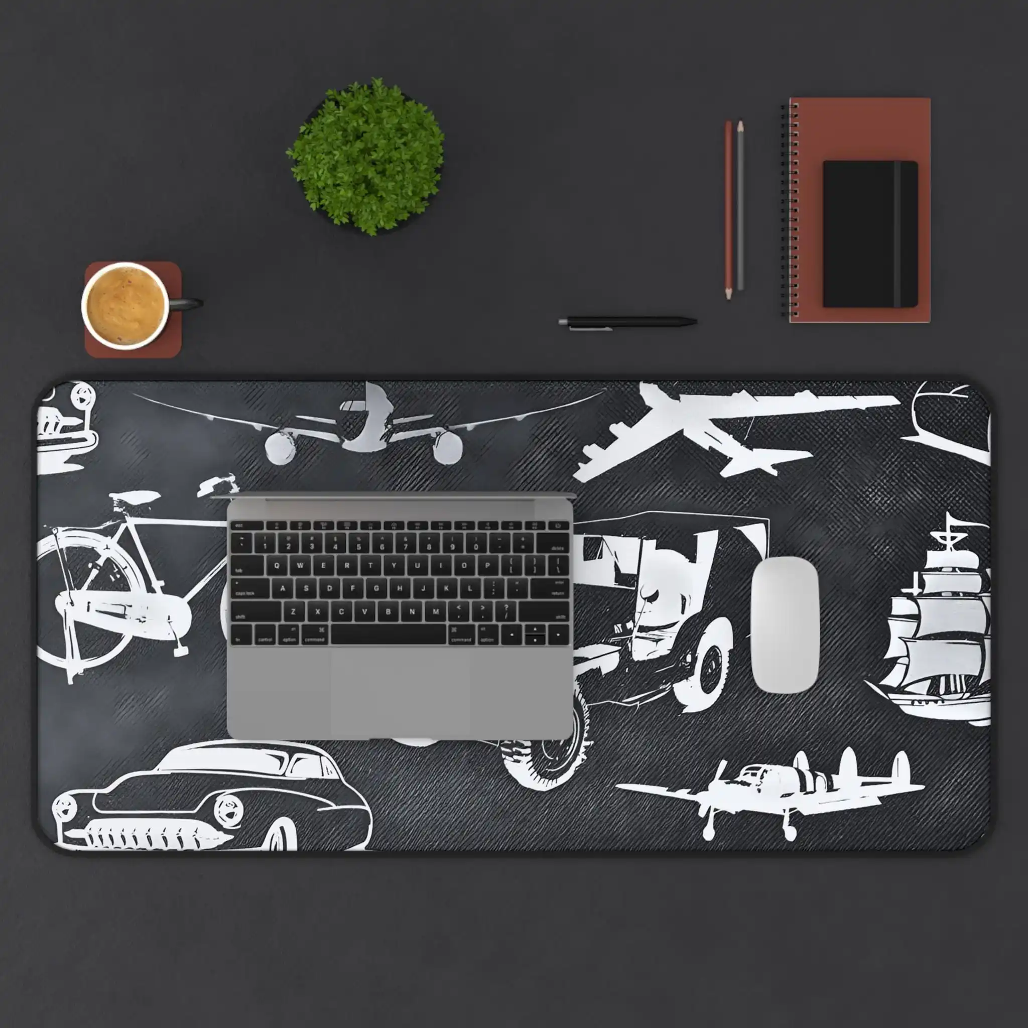 Mouse pad retrô de veículo, tapete de mesa de decoração de escritório de jogo de fantasia, mouse pad à prova d'água antiderrapante, presente perfeito para amigos
