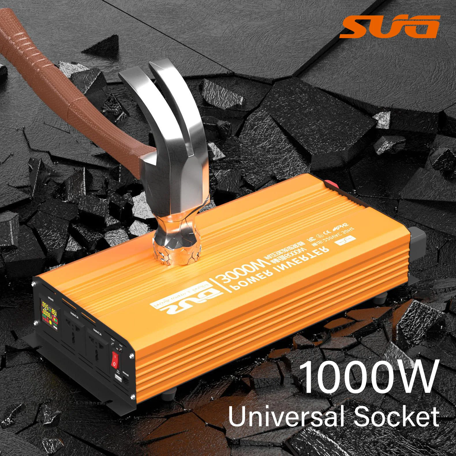 1000W Car Power Inverter 12V DC to 220V AC | 50Hz Pure Sine Wave Portable Converter with Universal Socket