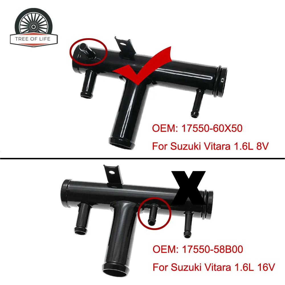 1755060X50 17550-60X50 1755060X50000 Water Inlet Tube Pipe For Suzuki Sidekick SE416 8V 1989-1995 1.6L Tracker Escudo TA01R-2