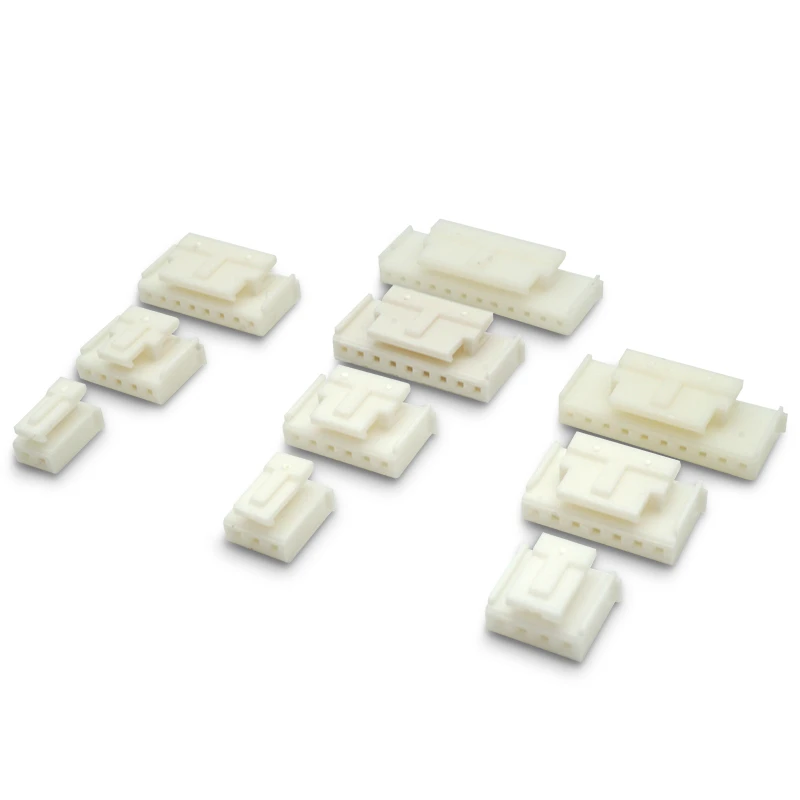 100 sztuk/partia HY PA PEA 2.0mm odstęp klamra wtyczka gumowa z zamkiem złącze obudowy okablowanie zaciskane Terminal 2P/3P/4P/5P/6P/-12PIN