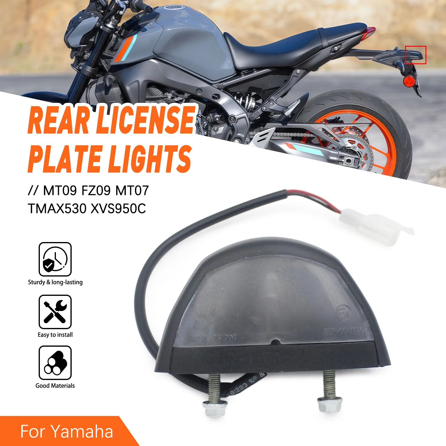 For Yamaha TMAX530 XVS950C MT09 FZ09 MT07 Motorcycle Taillight Rear Brake Light Waterproof Tail Light Lamp