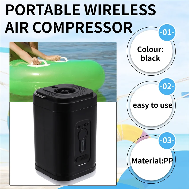 

AEF5-Electric Vacuum Pump Portable Wireless Air Pump Wireless Compressor Inflation Multi-Function Air Pump