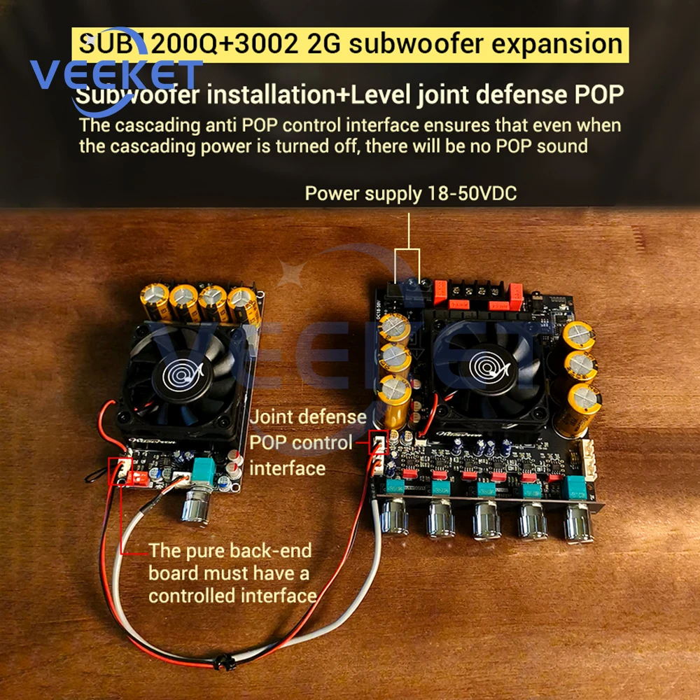

ZK-SUB1200Q Qualcomm APTX HD Bluetooth Digital Amplifier Board 600W Dual TPA3255 Chips with Subwoofer Extension