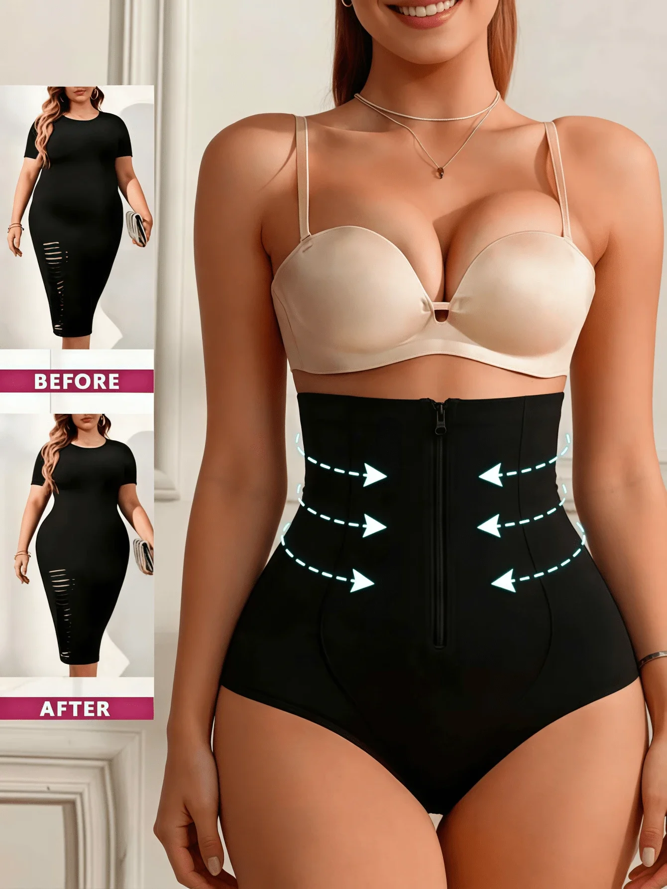 

Шорты с высокой талией, дышащие, моделирующие фигуру, с эффектом подтяжки живота и ягодиц, корректирующие трусики для женщин