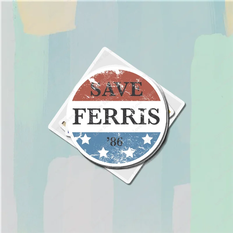 

Акция «Save Ferris», 5 шт. наклеек для гостиной, бампер, аниме, милый детский автомобиль, художественный принт, окно, домашний декор