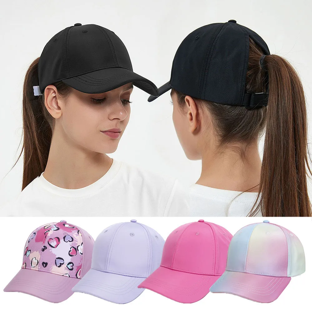 

Kids Boy Hat Sun Hats Baseball Caps High Ponytail Adjustable Solid Color Print Travel Caps Baby Children Peaked Caps Hat