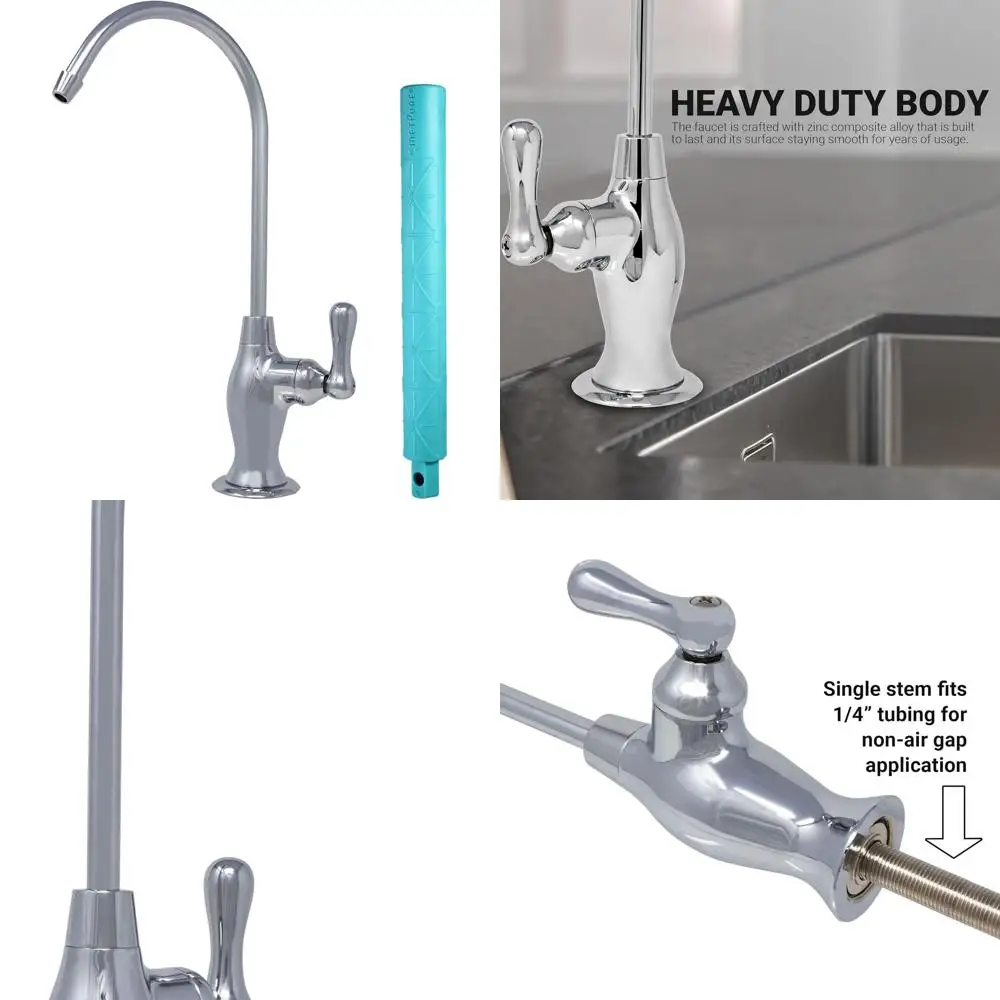 

Chrome Vase-Style Reverse Osmosis Drinking Water Filter System without Air Gap, Including Wrench