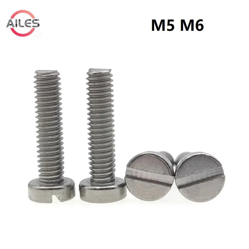 

M5 M6 Pure Titanium TA2 Slotted Cheese Head Screws DIN84 Slotted Flat Round Head Bolts