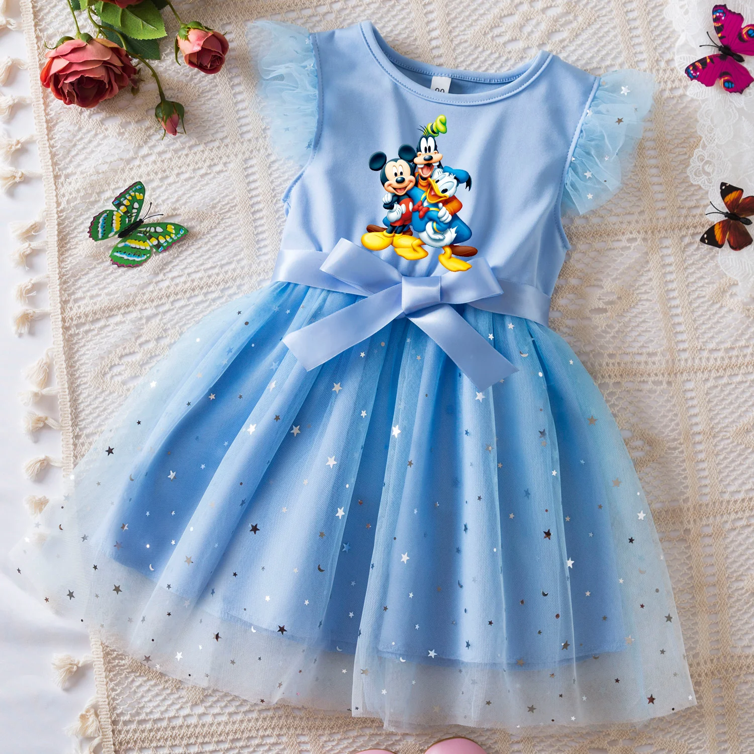 A Goofy Movie Summer Toddler Girl Dress Princess Star Baby Girls Clothes Tulle Tutu Dress for Children Party Dress 2-6Y