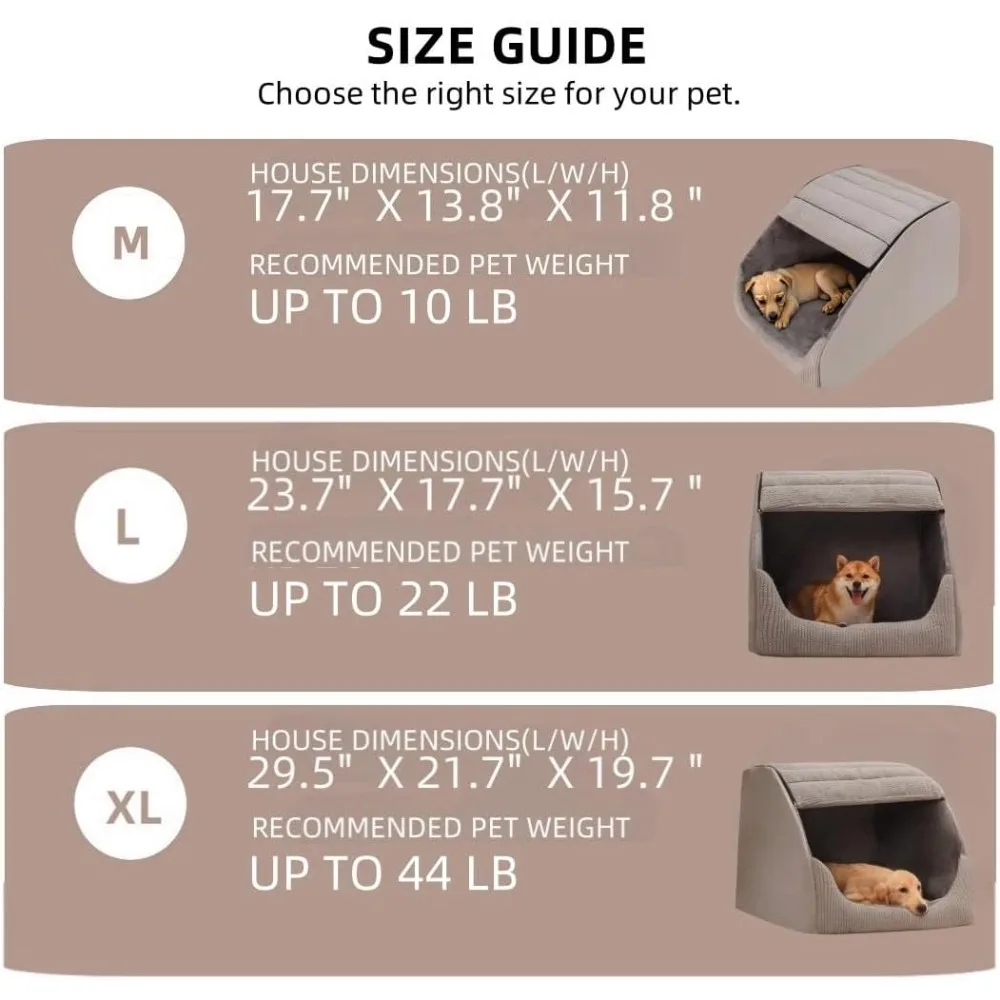 منزل سرير كلب كبير جدًا، منزل كلب مريح داخلي، إسفنجة ذاكرة، وسادة سرير على شكل كهف كلب من القطيفة مع قاعدة غير قابلة للانزلاق للمتوسط #2