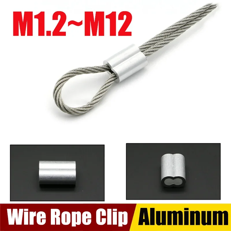 Zdjęcie 3: 8-50 szt. Aluminiowe tuleje w kształcie ósemki z podwójnym otworem M1.2/M2/M2.5/M3/M4/M6/M8/M10/M12, zaciski do lin stalowych ze stali nierdzewnej 304, obejmy do kabli