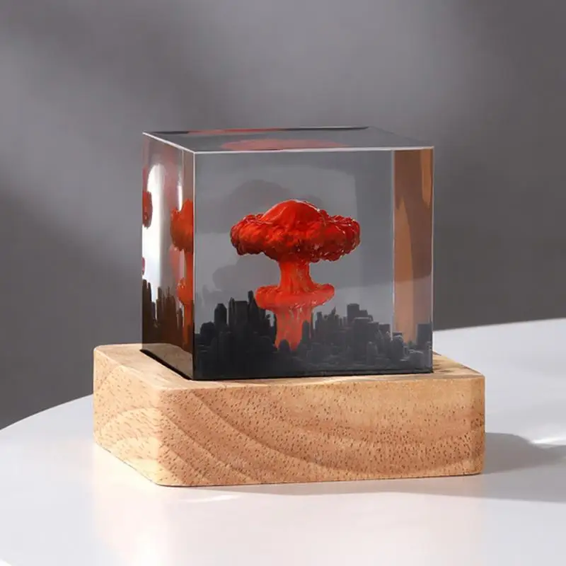 Nuclear Mushroom Cloud Night Light Explosion Bomb USB Table Lamp 3d Desktop Ornament Kids Bedroom Home Decor Christmas Gift Toys