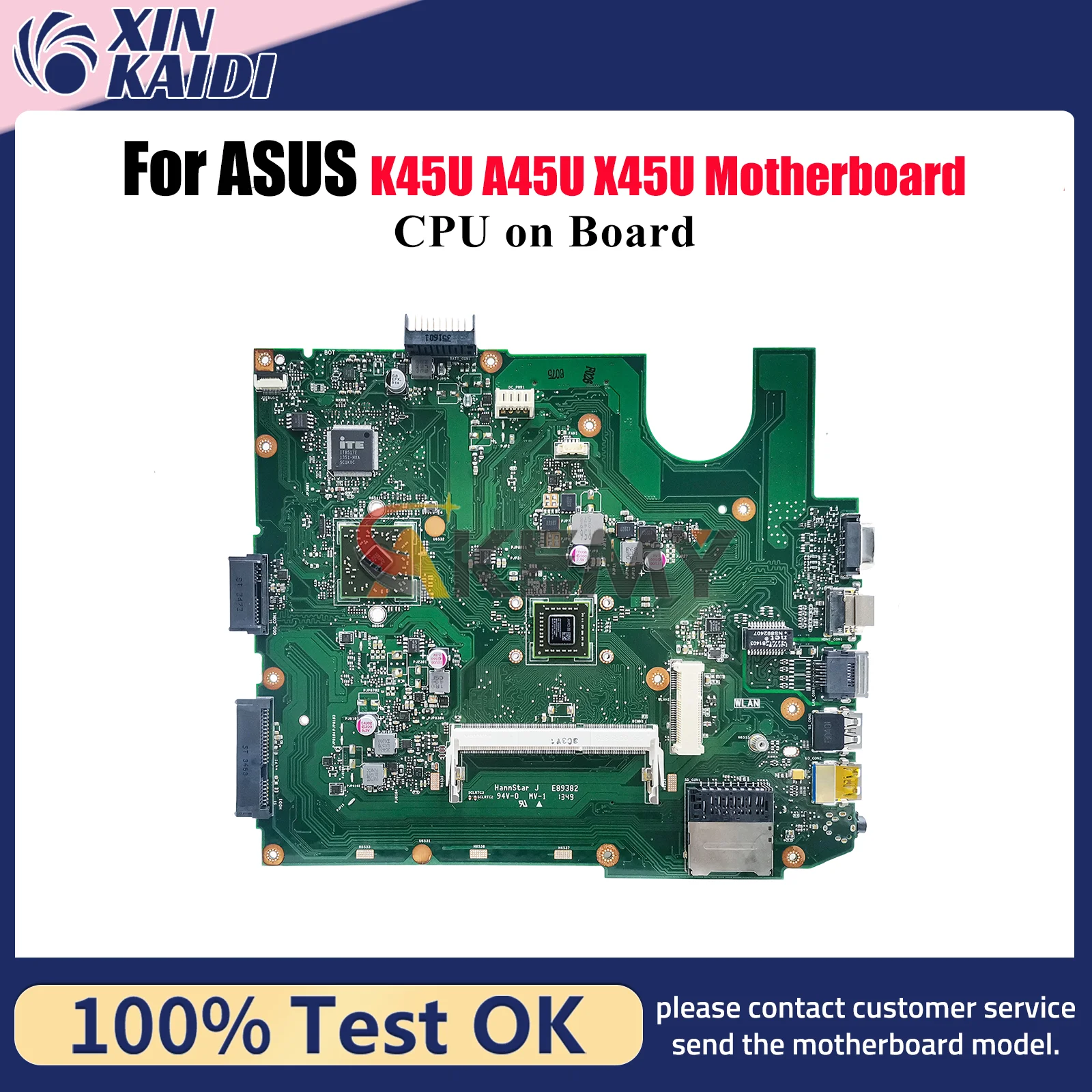 

X45U Laptop Motherboard For ASUS VivoBook X45U X45U A45U K45U Notebook Mainboard With CPU 100% tests OK fast shipping stk