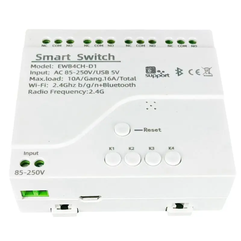 B50B 2X EWeLink Smart Switch 4 Channel WiFi Bluetooth Dry Contact Relay Module APP Remote Control 85-250V