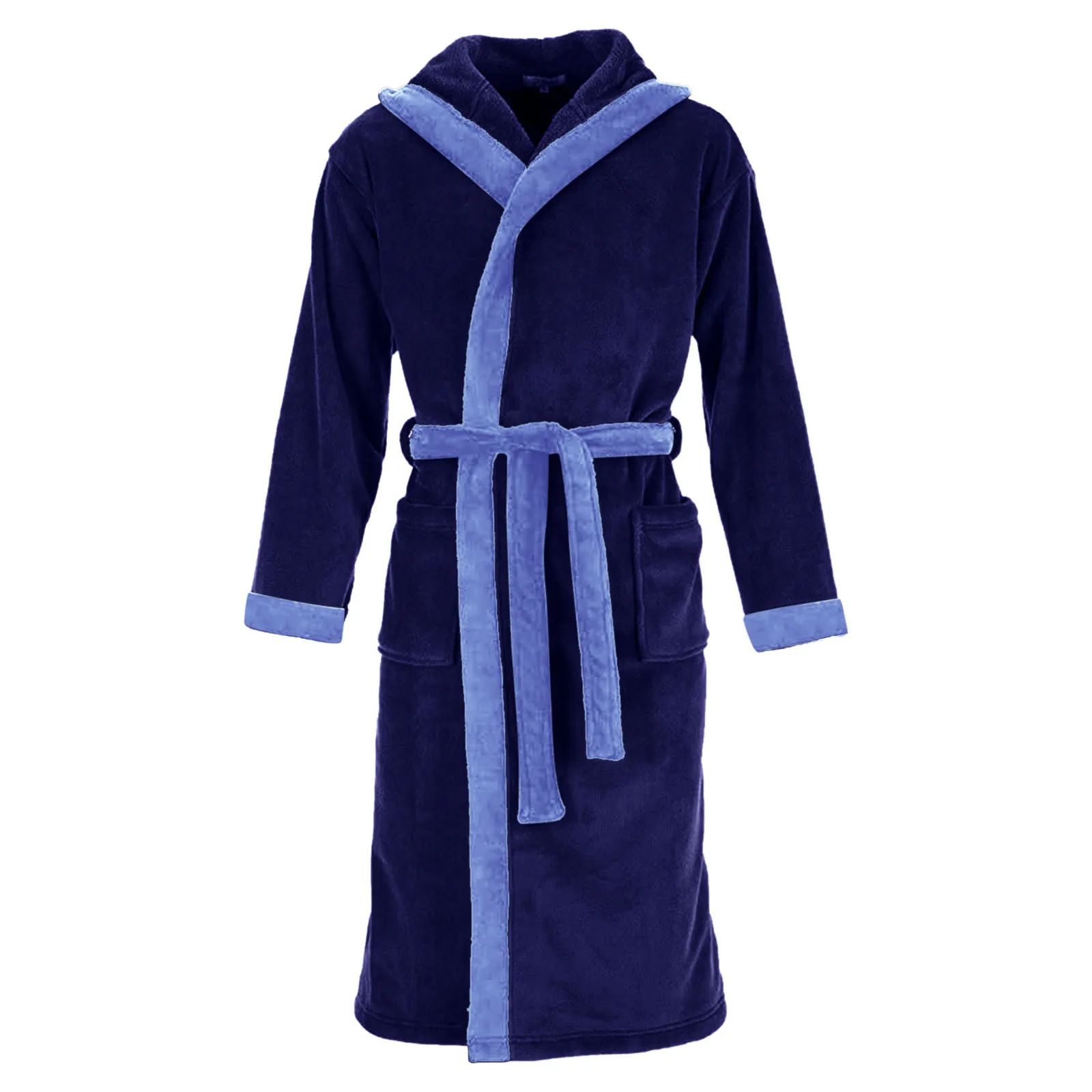 Winter Thick Warm Bathrobe Men Coral Fleece Robe Nightgown Bath Gown Sleepwear Loose Soft Long Nightwear Sleepwear