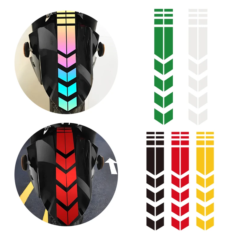 Colorful Motorcycle Arrow Stripe Stickers Reflective Waterproof Oilproof Motorcycle Fender Paste Moto Decoration Accessories