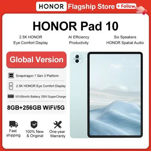 グローバル版 HONOR Pad 10 12.1インチ WIFI 2.5K HONORアイコンフォートディスプレイ Snapdragon 7 Gen 3 10100mAhバッテリー HONOR 35Wスーパーチャージ