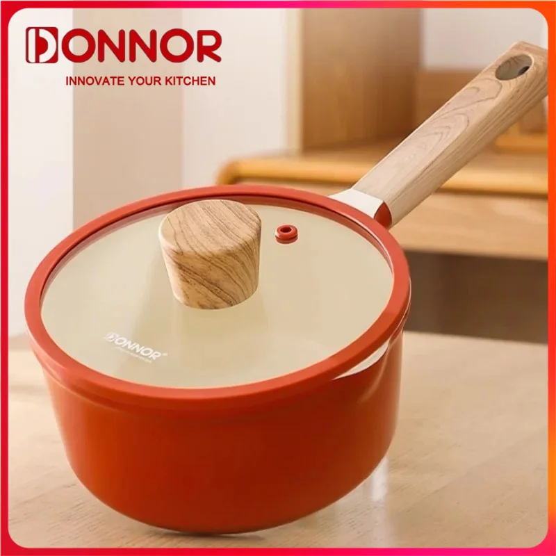 

DONNOR Non-Stick Milk Pan Food Supplement Pot Ramen Pot with Lid Kitchen Cooking Utensil Induction Cooker Gas Stove Universal