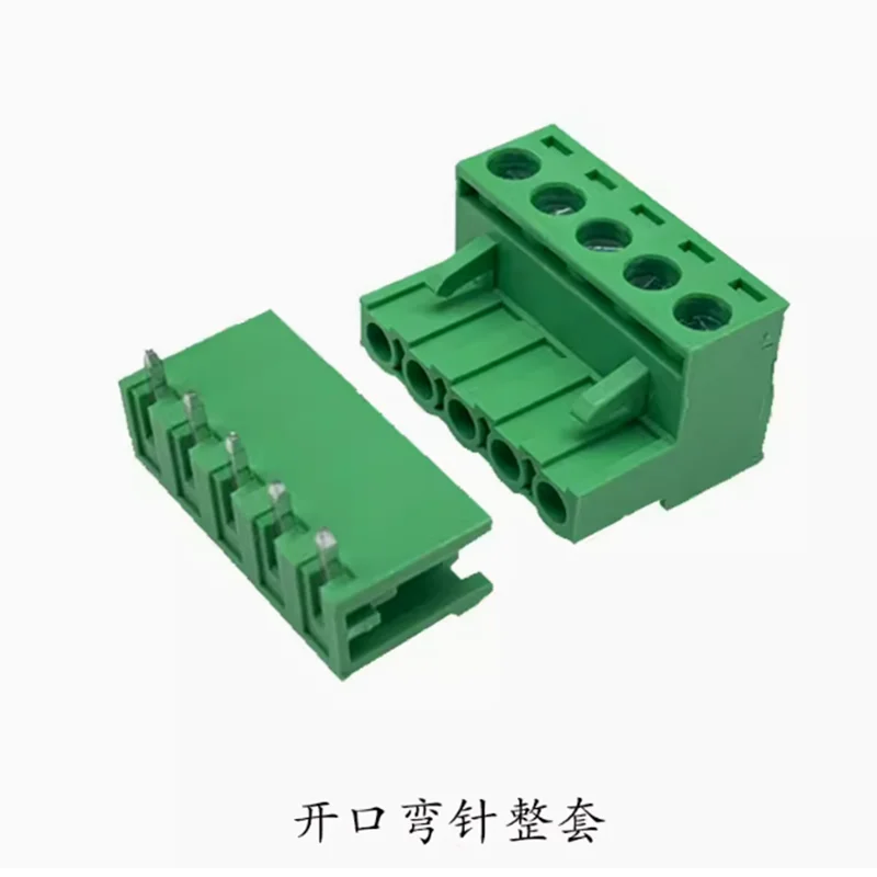 10sets PCB Pluggable Screw Terminal Block 5.08mm Pitch Straight & Bent Needle Pin Socket Electronics Components Set