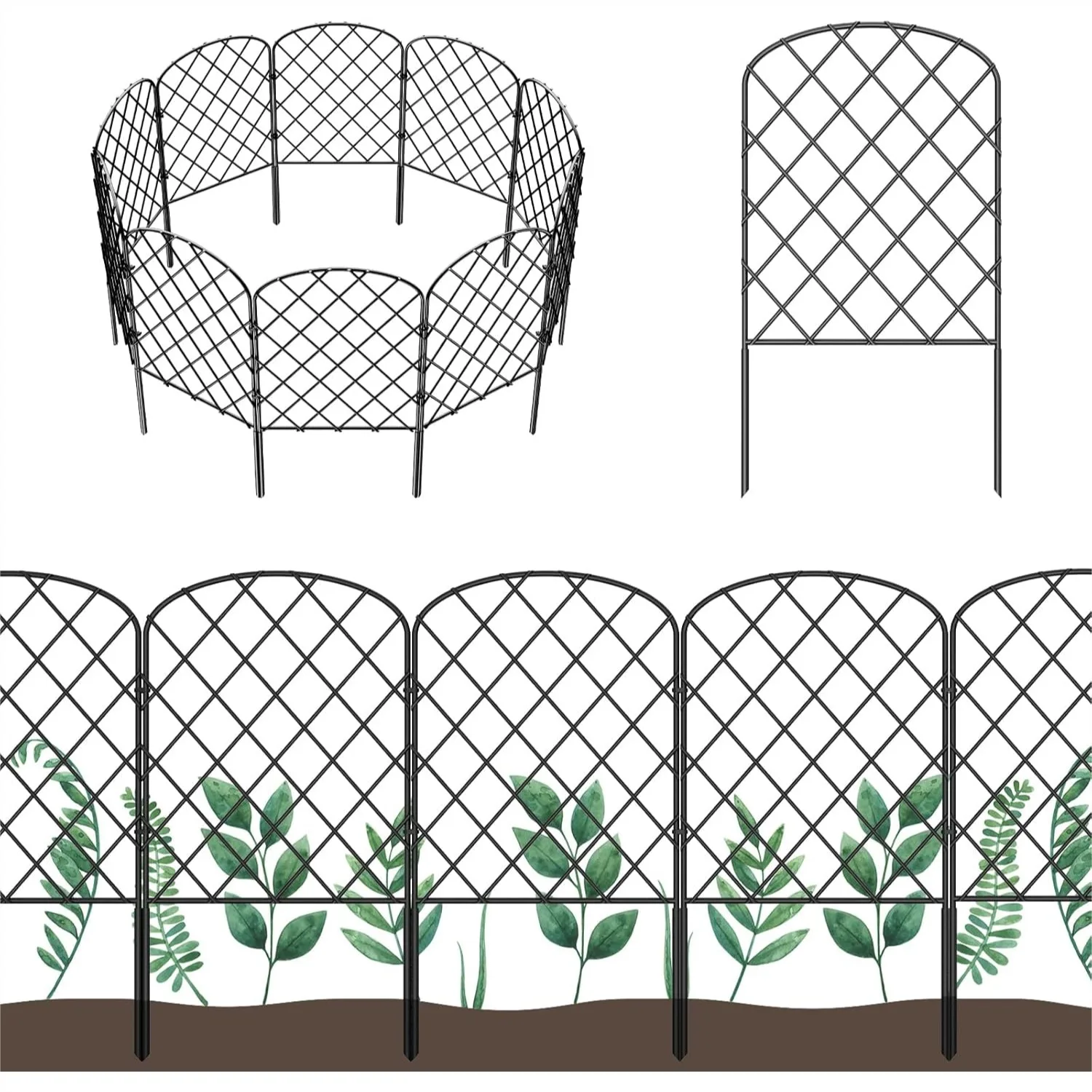 

25 Pack Decorative Garden Fence, 27ft x 24in Rustproof Metal Edging for Outdoor Yard