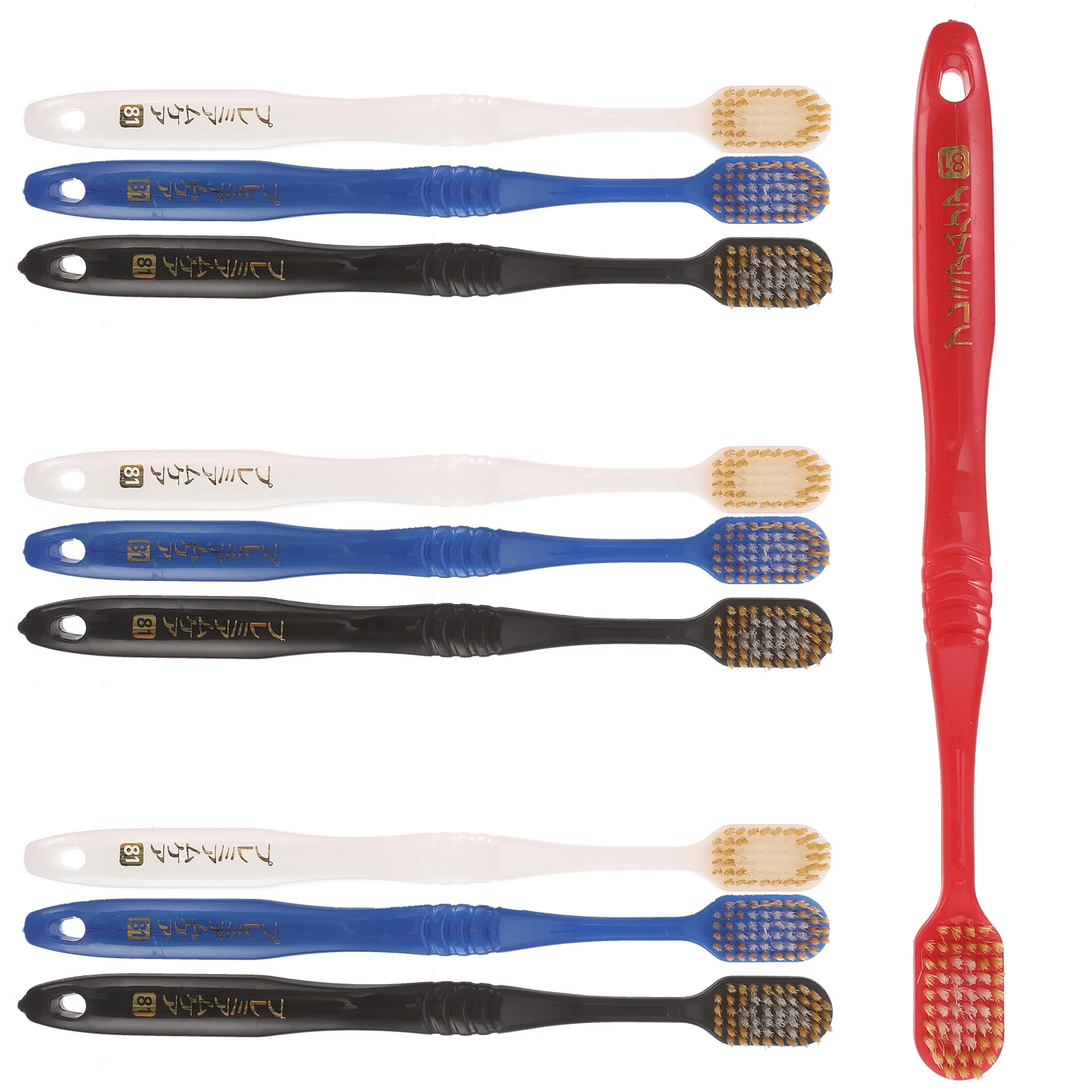 

10Pcs Bamboo Charcoal Toothbrush Set Super Soft Plaque Removal Brushes Non-Slip Grip for Effective Cleaning Ideal Gift Oral Care