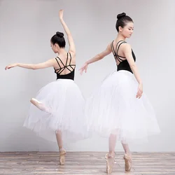 Lungo Tutù di Balletto Bianco Ballerina Tutu Donne Lyrical di Tulle di Balletto Gonna Con Le Mutande