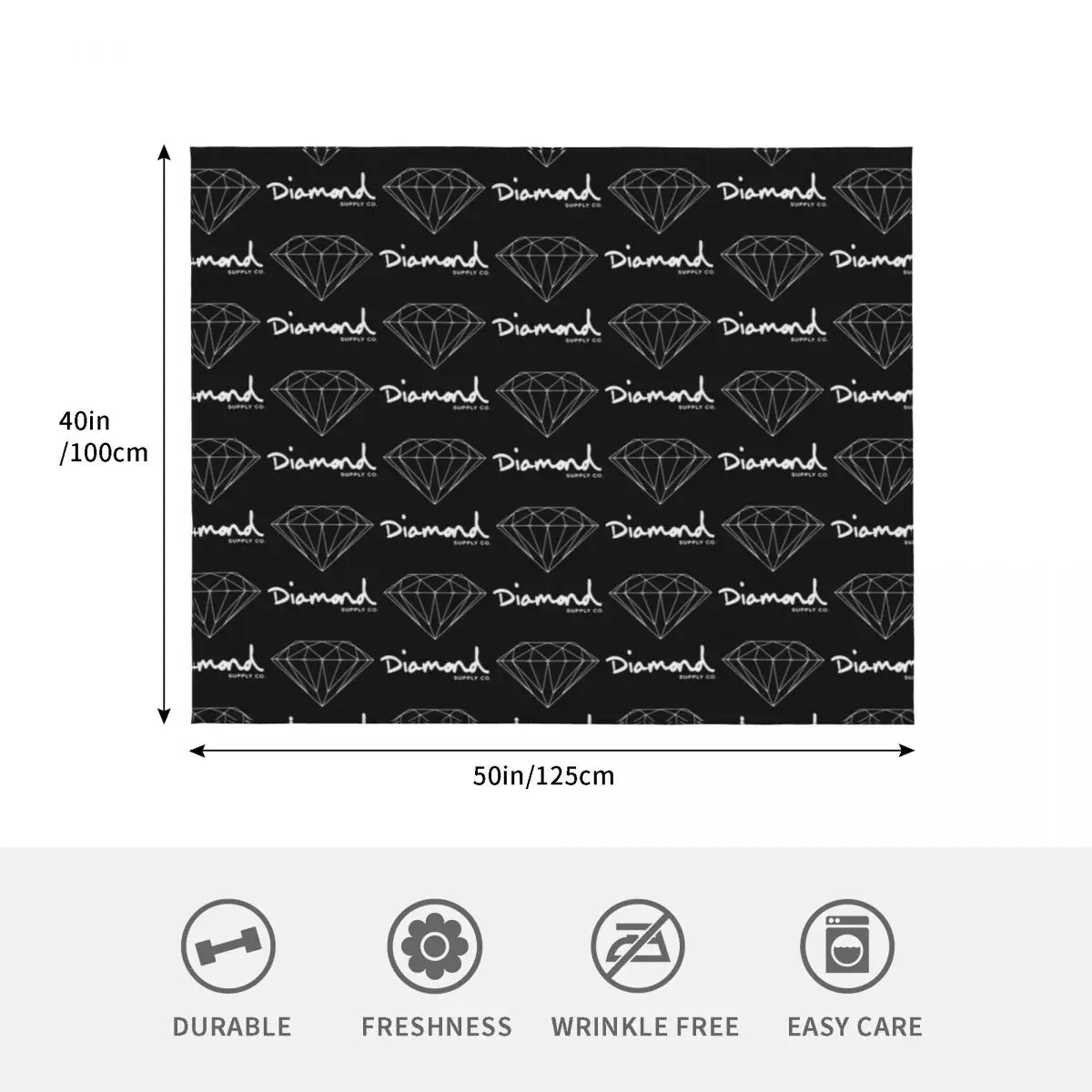 Diamond Supply Co تي شيرت رمي بطانية بطانيات قطيفة ورمي بطانيات منقوشة دافئة #4