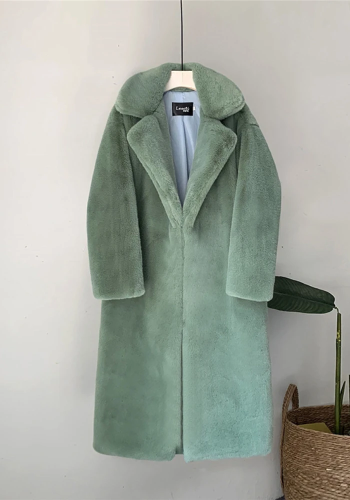 2023 inverno nuovo stile coreano autunno e inverno donna addensato lungo imitazione pelliccia di visone cappotto di pelliccia sintetica imitazione pelliccia