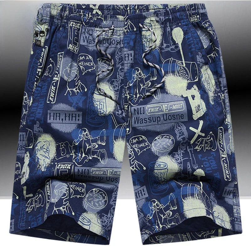 

Мужские летние пляжные брюки из хлопка: дышащие, с цветочным принтом, повседневные, прямого кроя, удобные спортивные штаны