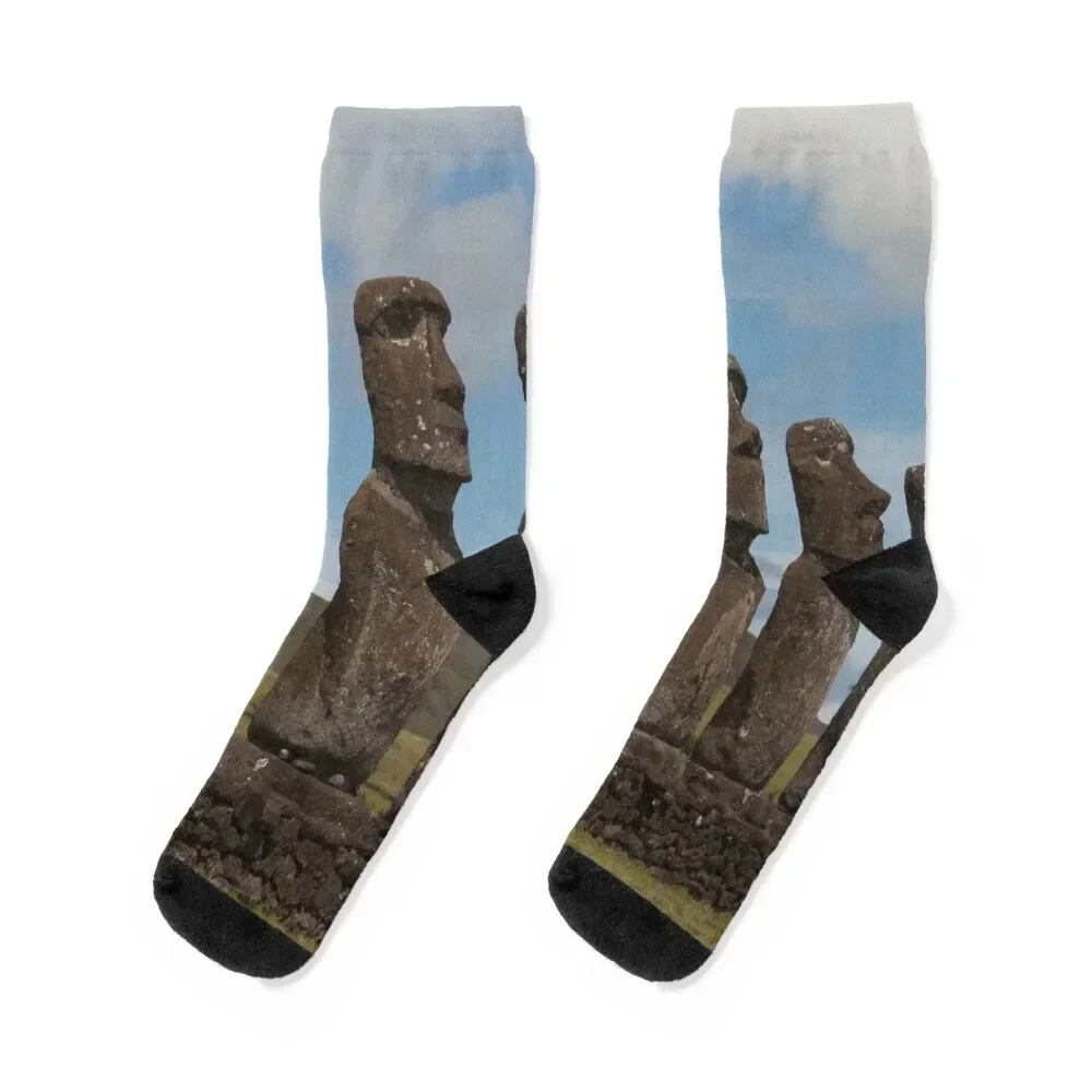 

Mysterious Easter Island Socks Hiking boots cute christmas gifts floral Designer Man Socks Women's